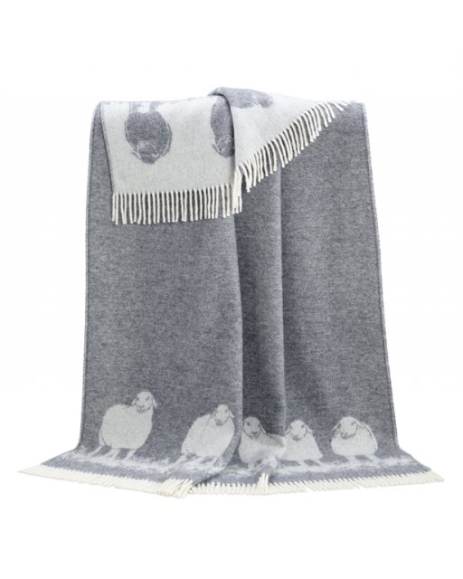 JJ Textiles Lambswool Whitstable Throw Harbour Blue 140x185cm