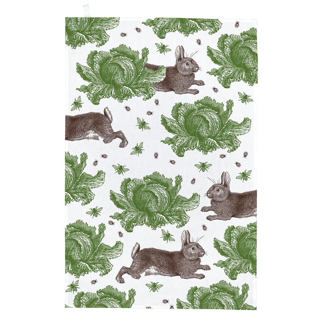 Thornback & Peel Classic Rabbit & Cabbage Tea Towel