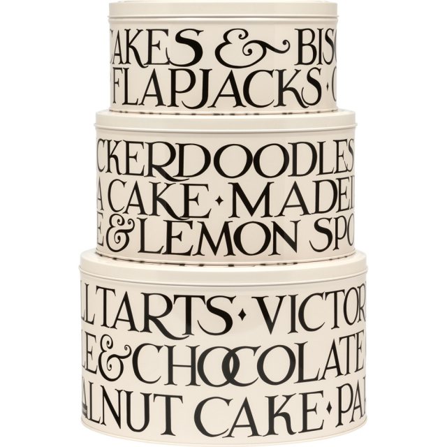 Emma Bridgewater Black Toast Set of 3 Round Cake Tins