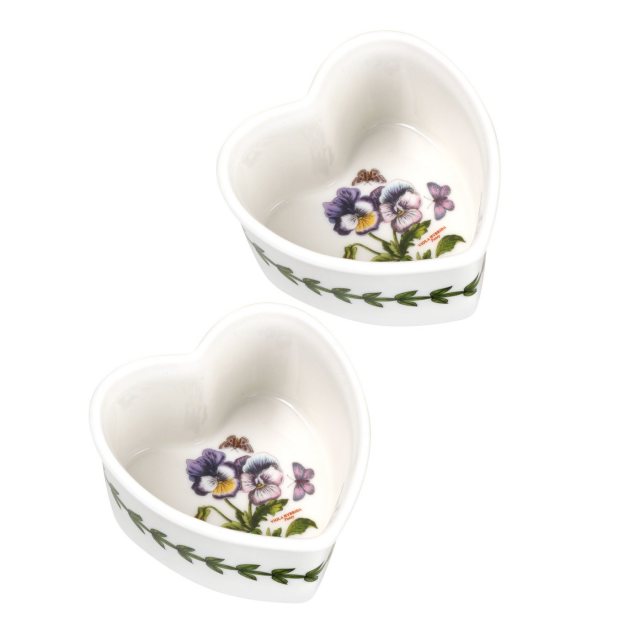 Portmeirion Pottery D/C   Botanic Garden Heart Ramekin S/2