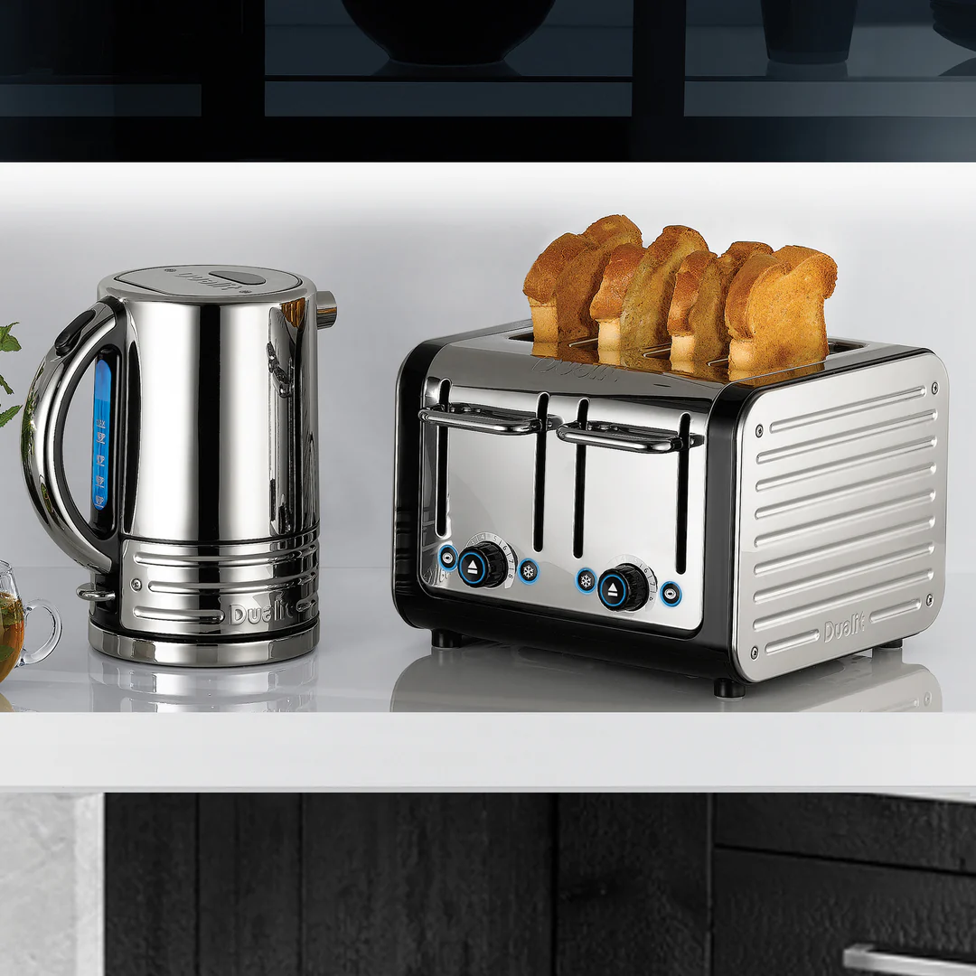Dualit Architect 4 Slice Toaster Grey Body Stainless Steel Panels Portmeirion Online