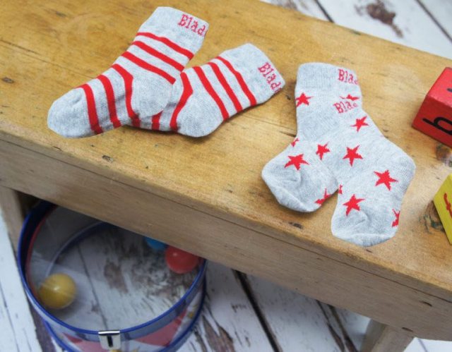 Blade & Rose Marl Grey & Red Socks 2pk 6-12m