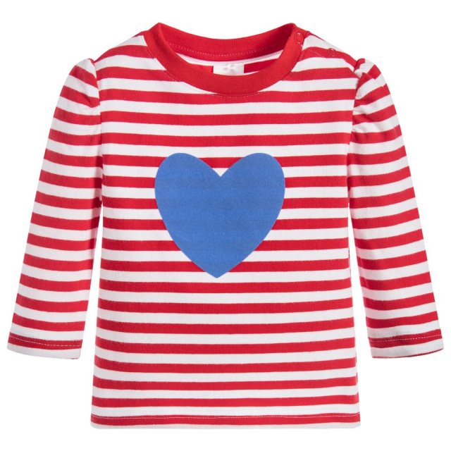 Blade & Rose Blade & Rose Red/White Stripe Blue Heart T Shirt