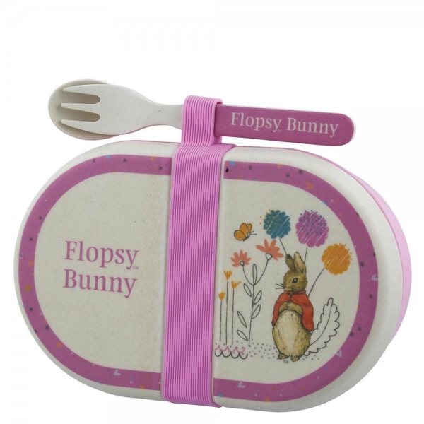 Peter Rabbit Flopsy Snack Box With Cutlery Set