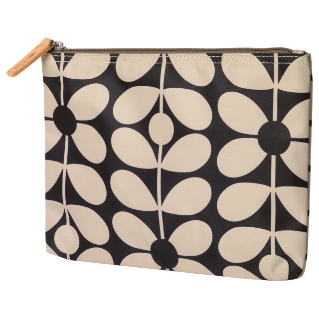 Orla Kiely Large Pouch Charcoal Blue Make Up Accessories