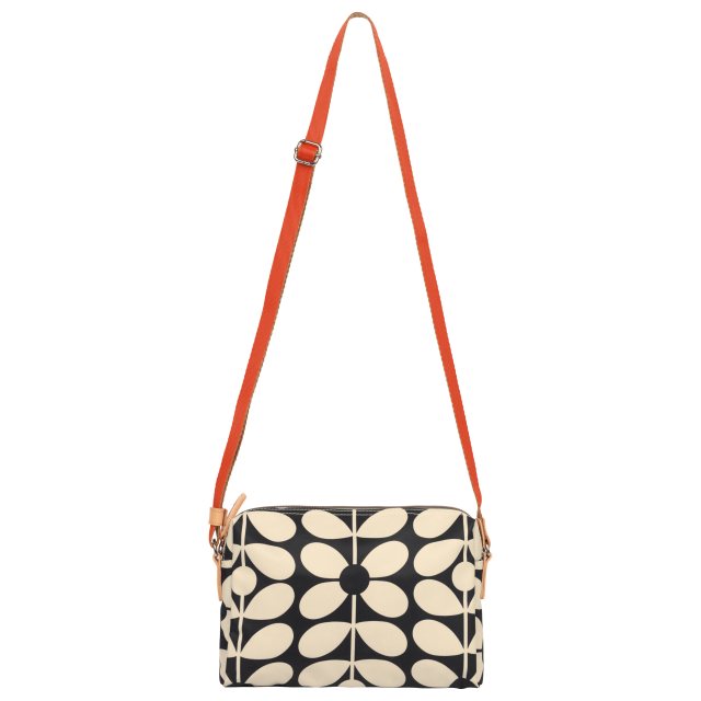 Orla Kiely Ashwood Leather Peter Messenger Bag Oily Brown