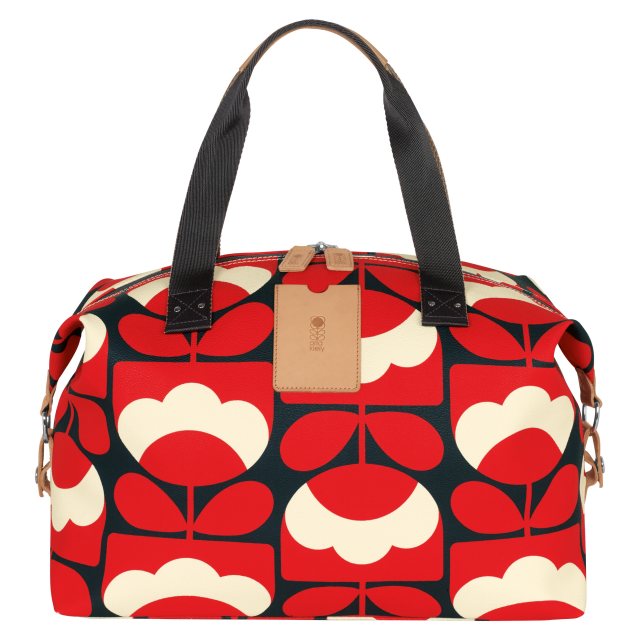 Orla Kiely Ashwood Austin Leather Holdall Brown