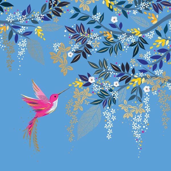 Sara Miller Hummingbird Greetings Card