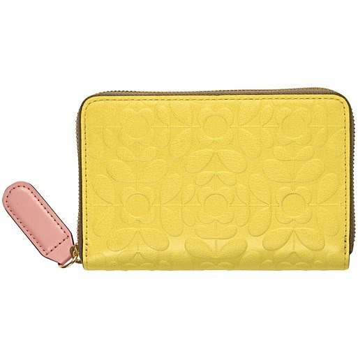 Orla Kiely Ashwood Leather Luxury Crossbody Phone Bag Wood Rose X-31