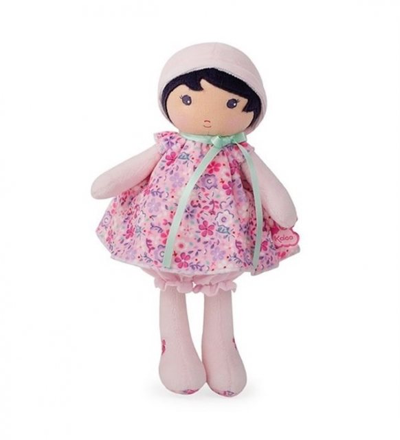 Kaloo Powell Craft Rag Doll with Blue Floral Dress & Pinny