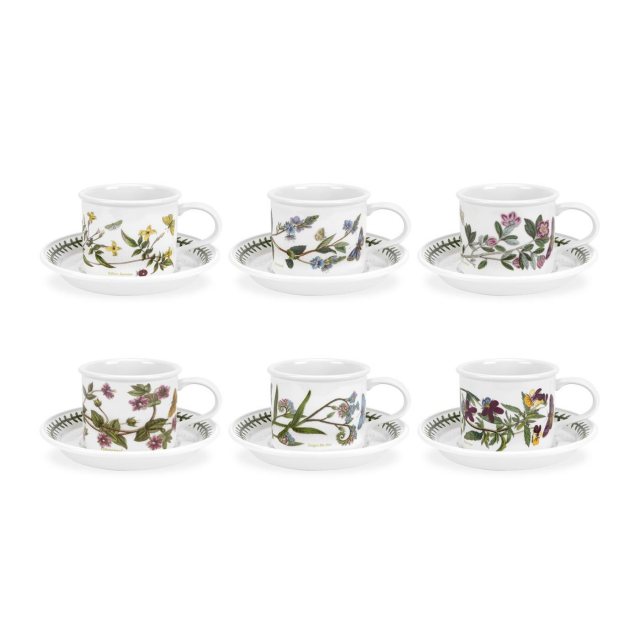 Portmeirion Pottery Botanic Garden Tea Cup & Saucer D SET6 (23949)