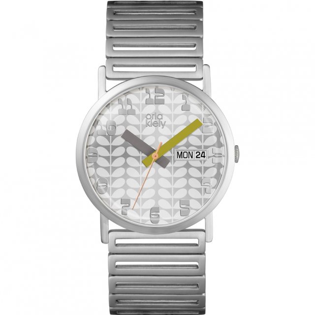 Orla Kiely Sara Miller Diamond Navy MOP Dial Gold Navy Strap Watch