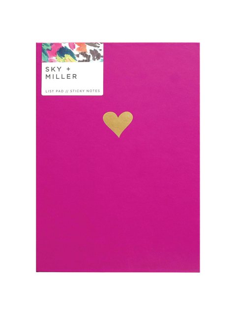 Sky & Miller List Pad & Sticky Note Books Heart