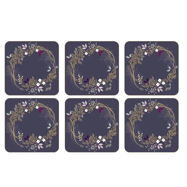 Sara Miller London Yvonne Elllen Slogan Coaster Set of 4