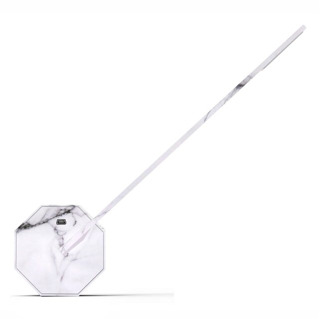 Gingko Octagon One Desk Lamp White Marble