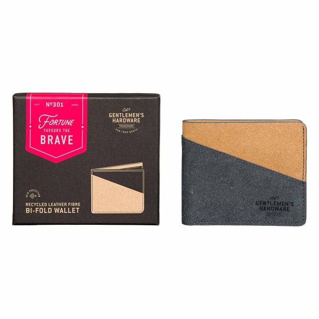 Gentlemen's Hardware GEN Bi-Fold Wallet Recycled Leather & Black Tan