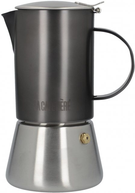 4 Cup Brushed Gun Metal Stovetop Coffee Maker