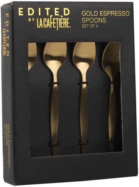 S/4 Brushed Gold Espresso Spoons