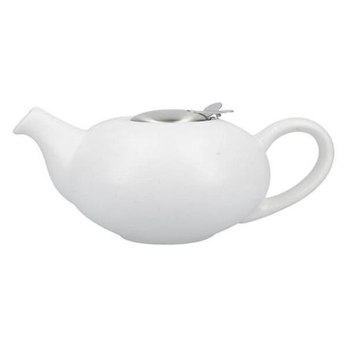 Kitchen Craft Matt Speckled White Pebble Filtered Teapot 4 Cup