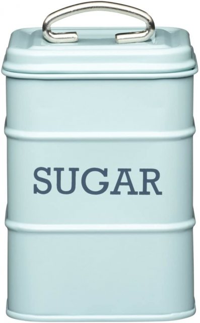 Living Nostalgia Vintage Blue Sugar Tin