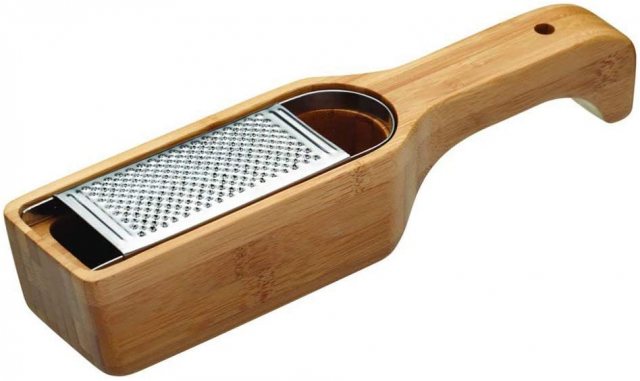 KitchenCraft World of Flavours Italian Bamboo Grater with Holder