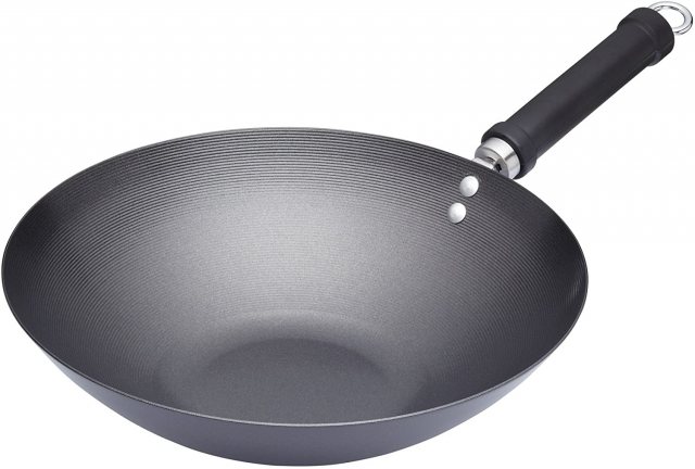 KitchenCraft World of Flavours Oriental Carbon Steel Non-Stick Wok