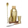 Barcraft 6pc Brass Finish Cocktail Set