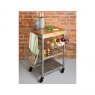 Industrial Kitchen Wire & Mango Wood Folding Trolley