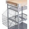 Industrial Kitchen Wire & Mango Wood Folding Trolley