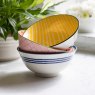 KitchenCraft Moroccan Style Yellow Stripe Ceramic Bowl
