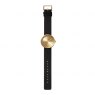 Leff Amsterdam Tube Watch D38 Brass with Black Leather Strap