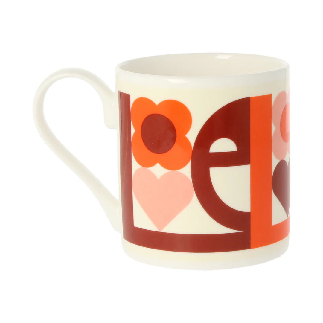 Orla Kiely Love Pink Quite Big Mug