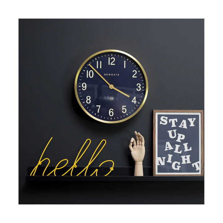 Newgate Mr Edwards Wall Clock in Brass