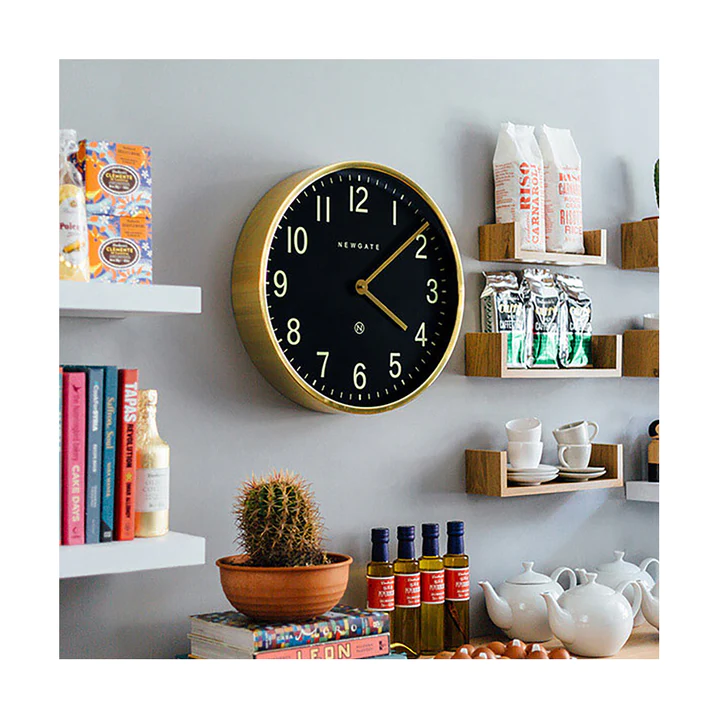 Newgate Mr Edwards Wall Clock in Brass