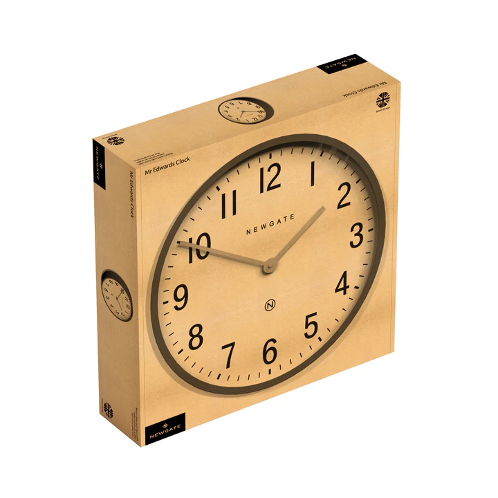 Newgate Mr Edwards Wall Clock in Brass