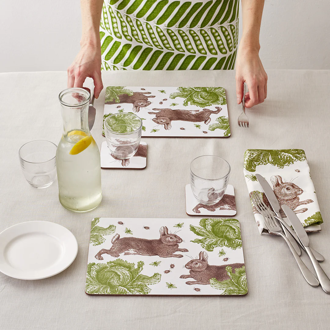 Thornback & Peel Classic Rabbit & Cabbage Set of 4 Placemats