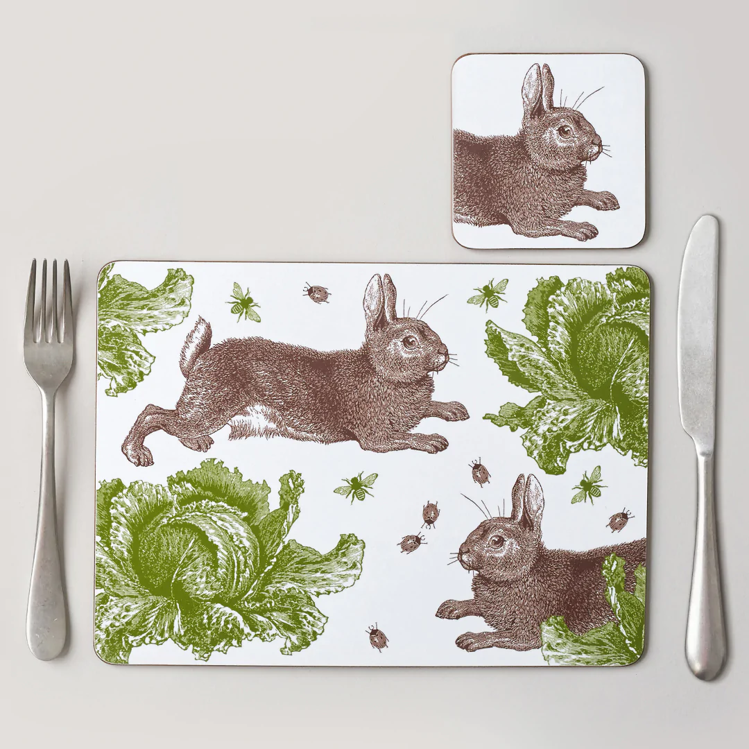 Thornback & Peel Classic Rabbit & Cabbage Set of 4 Placemats