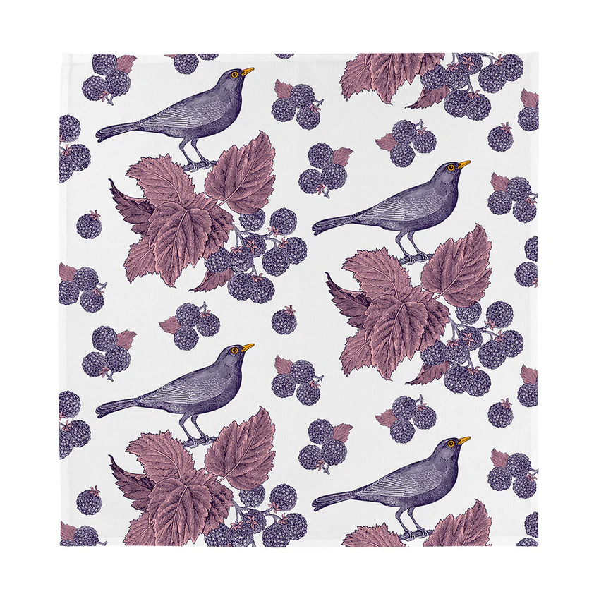 Thornback & Peel Classic Blackbird & Bramble Set of 4 Napkins