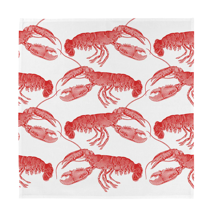 Thornback & Peel Coral Lobster Set of 4 Napkins