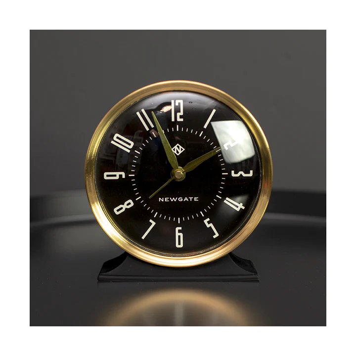 Newgate Hotel Alarm Clock in Black and Brass