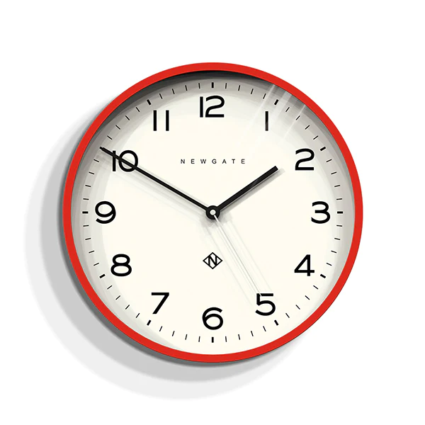 Newgate Echo Number Three Wall Clock in Red