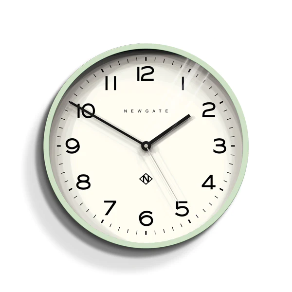 Newgate Echo Number Three Wall Clock in Neo Mint