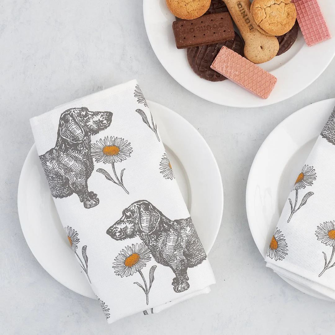 Thornback & Peel Dog & Daisy Set Of 4 Napkins