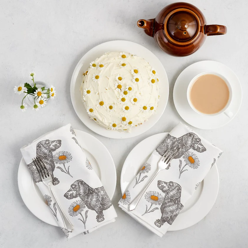 Thornback & Peel Dog & Daisy Set Of 4 Napkins