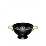 24cm S/S Matt Black & Brass Colander