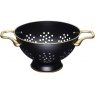 24cm S/S Matt Black & Brass Colander