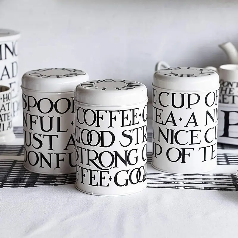Emma Bridgewater Black Toast Set Of 3 Round Caddies