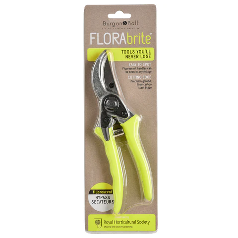 Burgon & Ball Fluorescent Yellow Bypass Secateurs