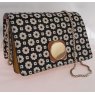 Orla Kiely Flower Foulard Mini Sweet Pea Bag Black & Cream