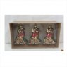 Box of three gold glass dog hanging ornaments